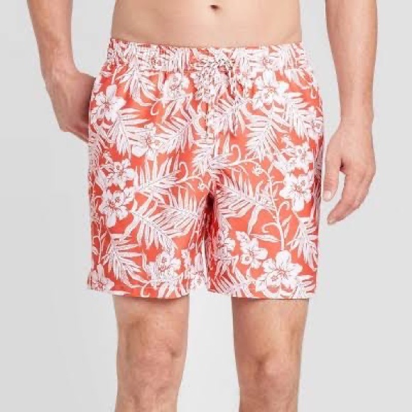 Goodfellow & Co Other - Mens Goodfellow & Co. Floral Red Swim Trunks